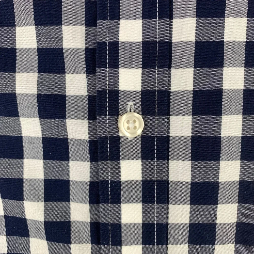 J.CREW Shirt Mens‎ XL Blue Gingham Check Plaid Long Sleeve Slim-Fit Button Up